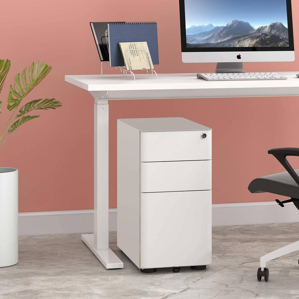 White 3 Drawer Vertical File Cabinet W42668