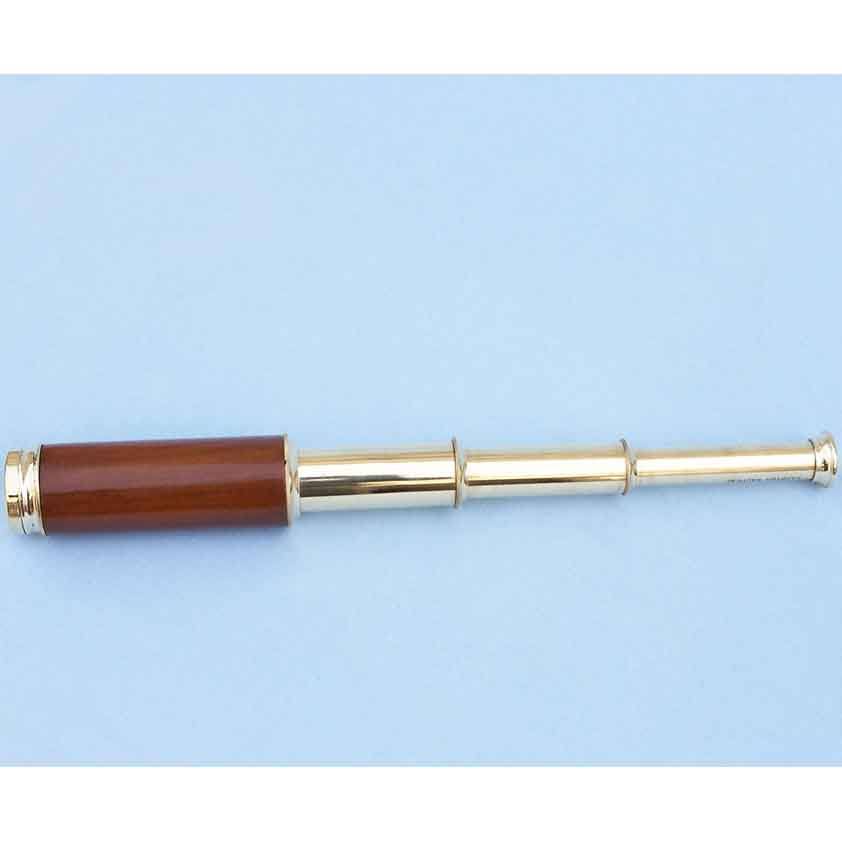 Brass / Wood Spyglass 15x22 Pocket Telescope H13944