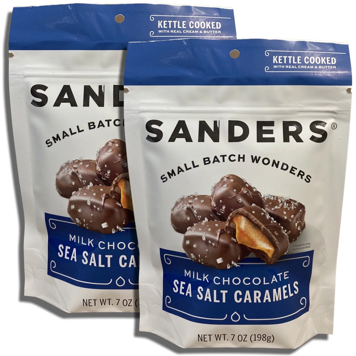 Milk Chocolate Sea Salt Caramels 7 Ounce Bag Value Pack of 2 T381942