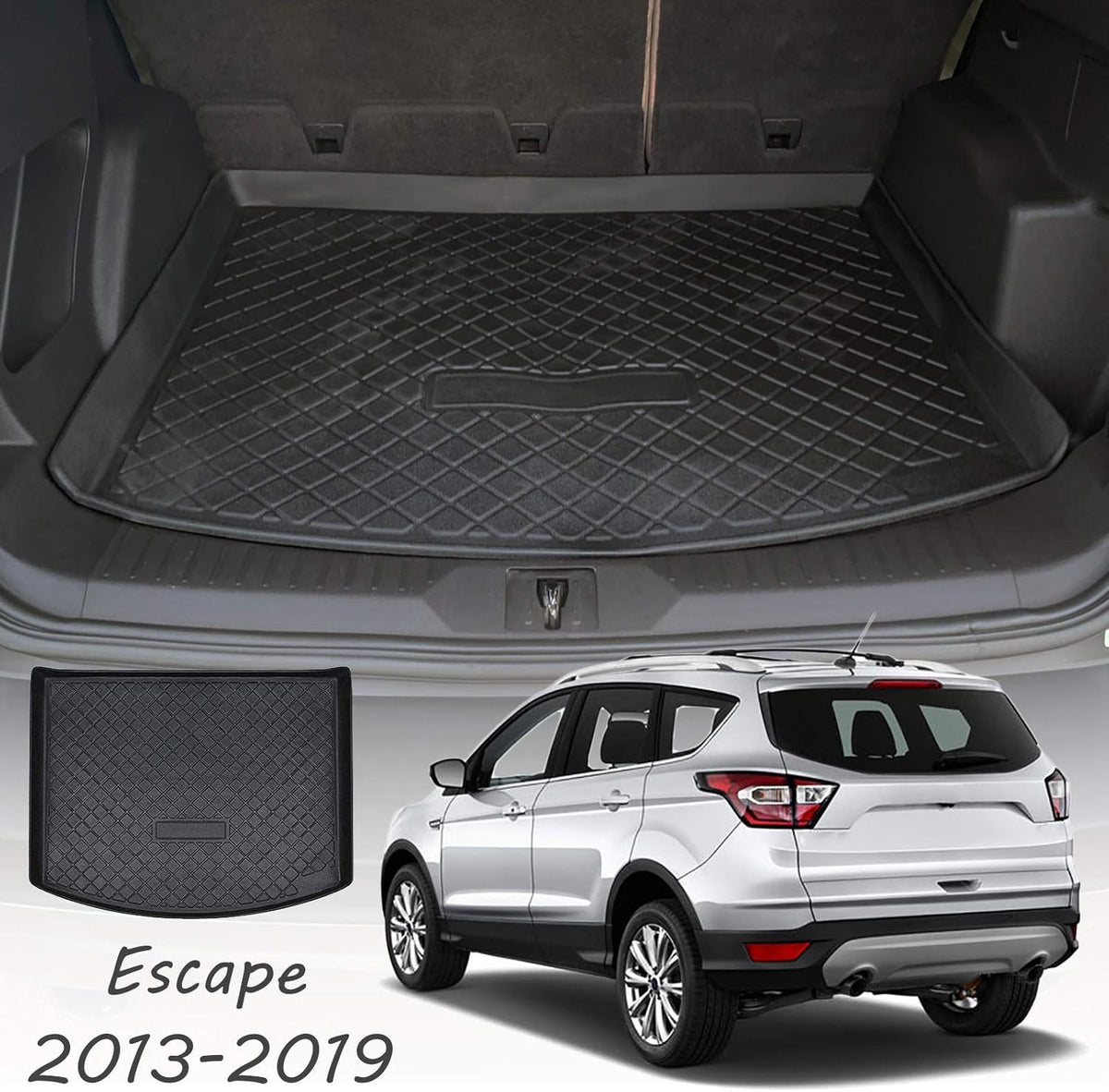 Black Cargo Liner Trunk Mat Floor Mat Cargo Tray for Ford Escape M52898