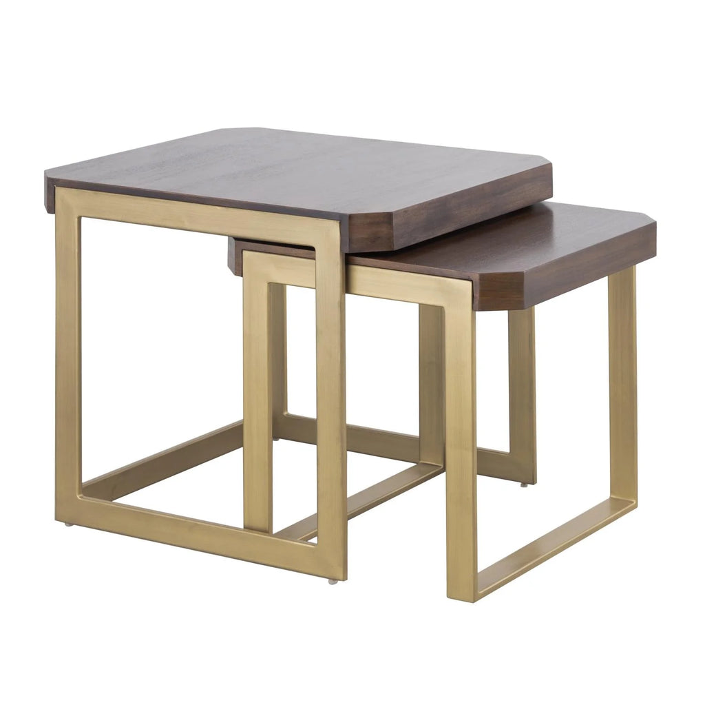 Nesting Table Set of 2 Mahogany Y446992