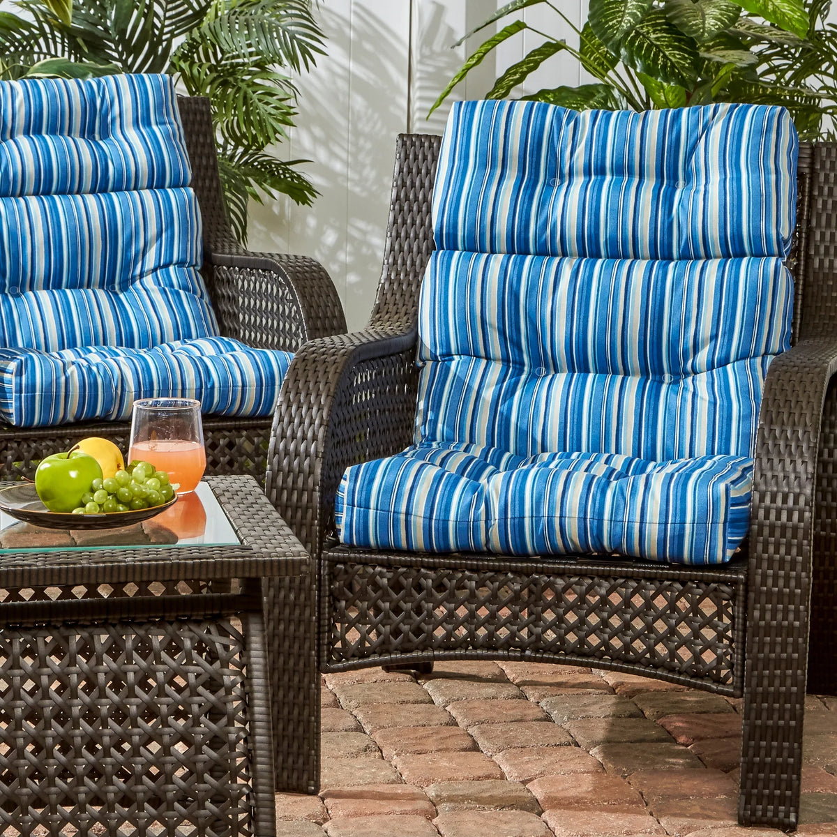 44 x 22 in. Outdoor High Back Chair Cushion Set of 2 X867