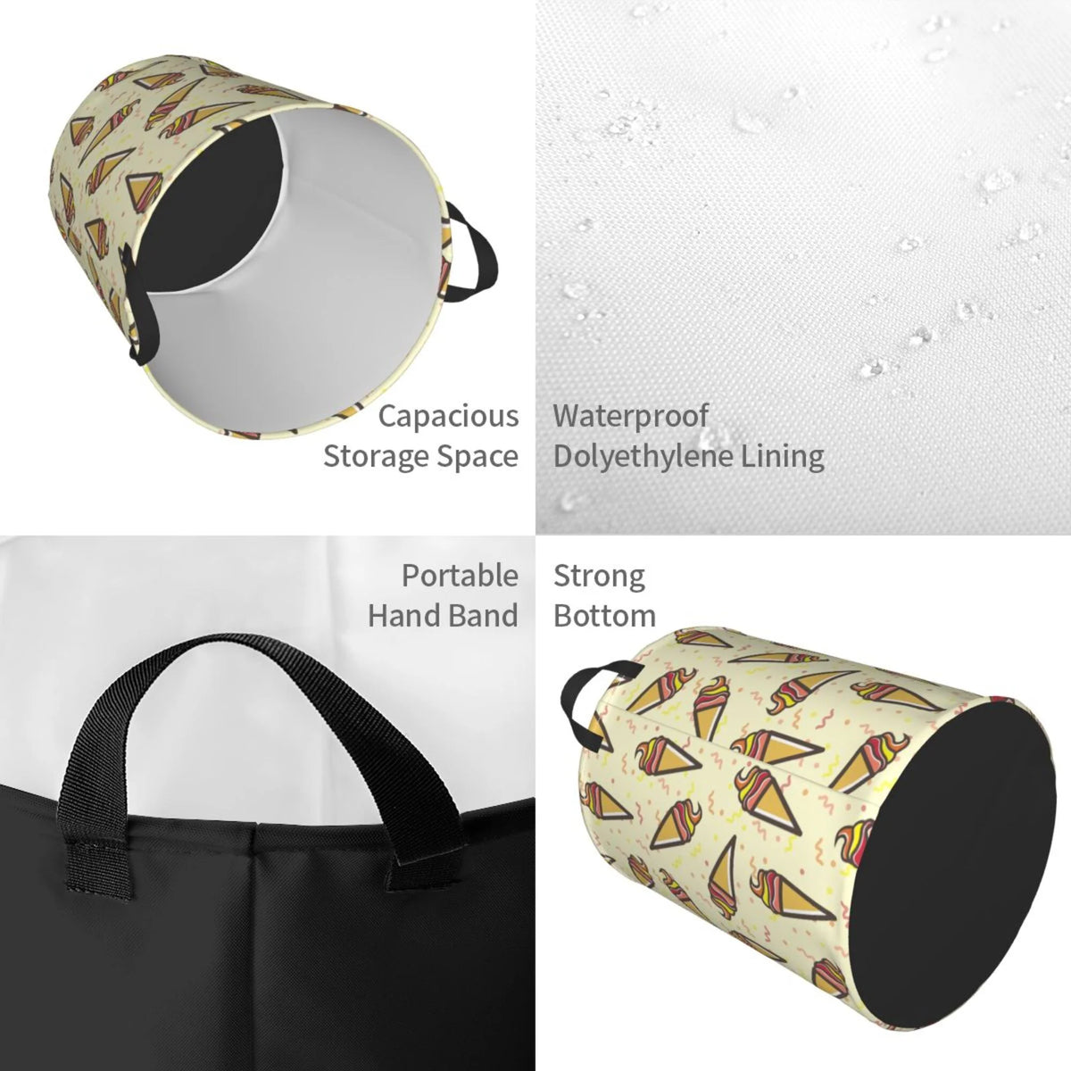 Waterproof Laundry Hamper with Handle S776