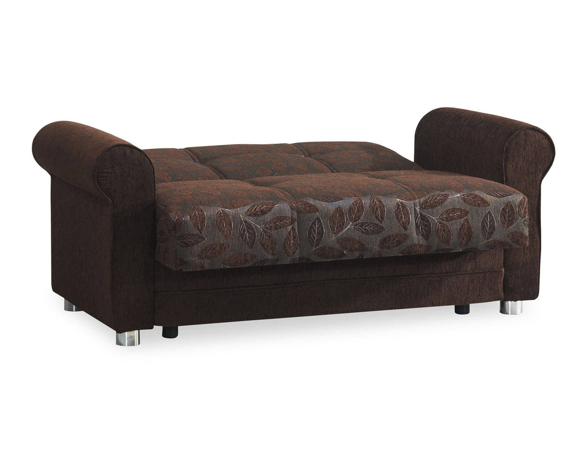 Dark Brown Chenille Loveseat I318