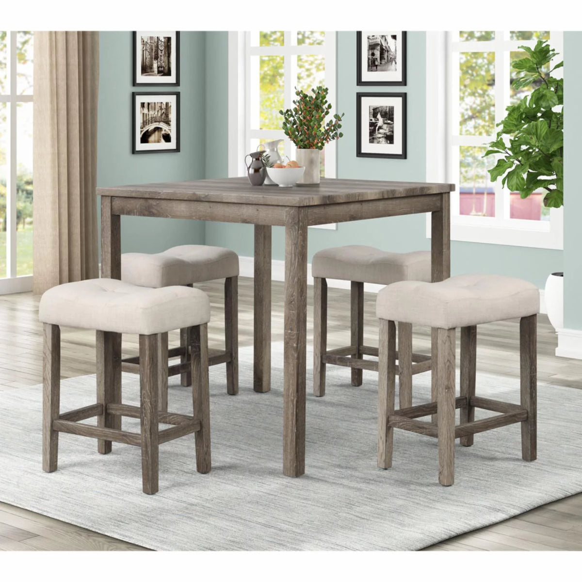 5 Piece Wood Counter Height Dining Set B2122
