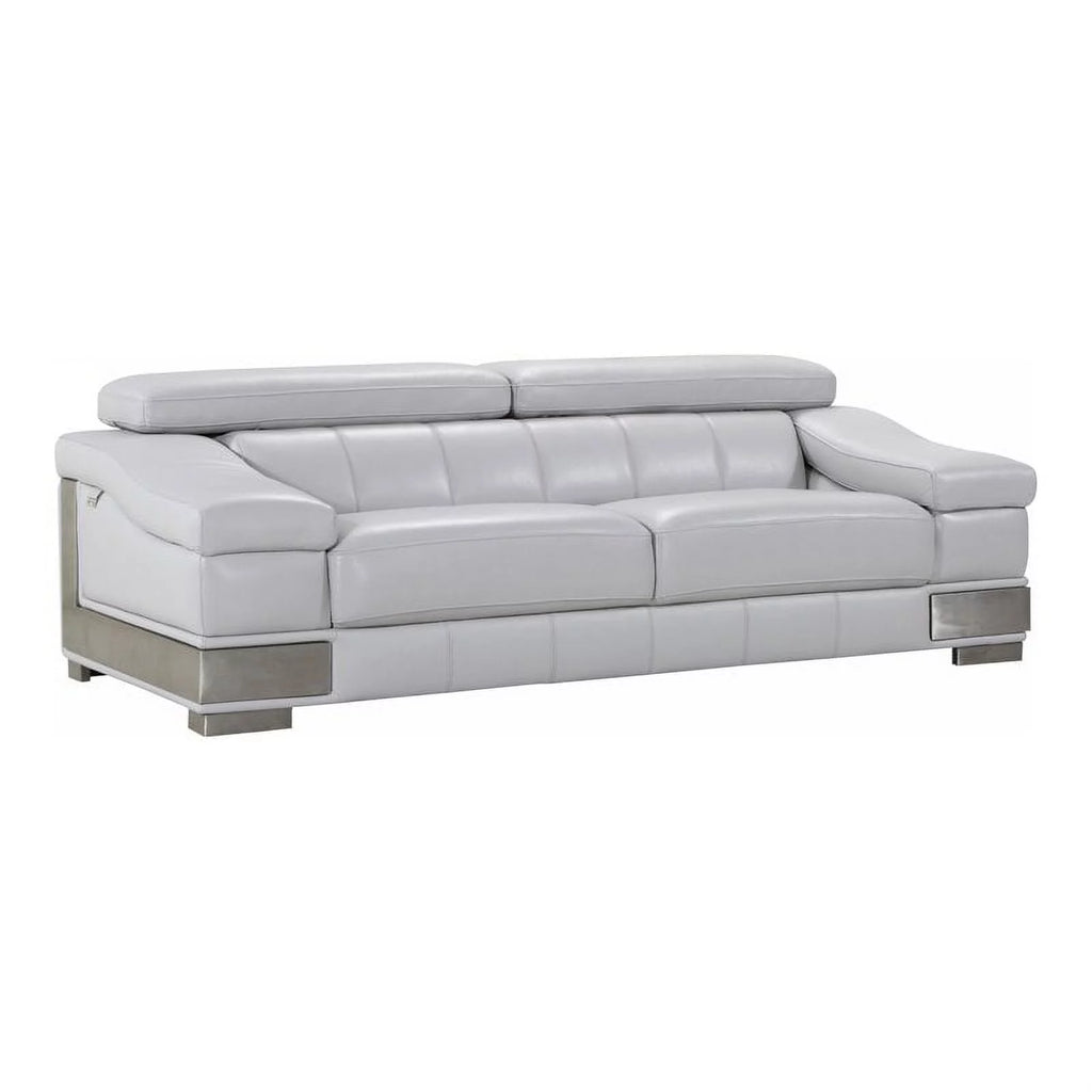 Light Gray Italian Leather Sofa Z567