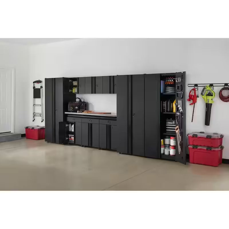 10-Piece Welded Steel Garage Storage System in Black U2610