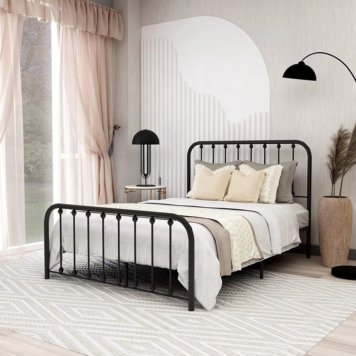 Sturdy Metal Platform Full Bed Frame K3917