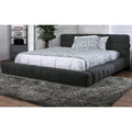 Grey Fabric USB Headboard California King Platform Bed E5175