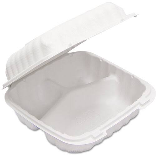 120 White Microwavable Hinged Lid Containers R849