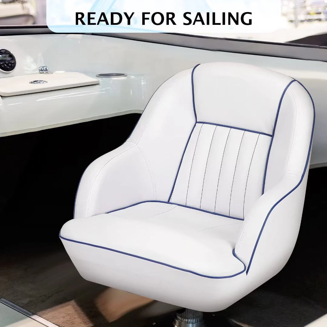 White/Red Pontoon Boat Captains Bucket Seat U320755