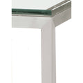 Modern Parsons 4 Person Patio Bar Table with Clear Tempered Glass Top and Graphite Base D63543