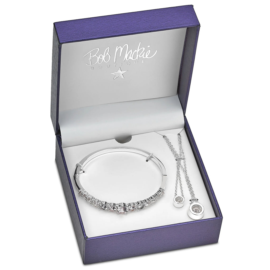 Cubic Bangle and Matching Necklace Set A5155