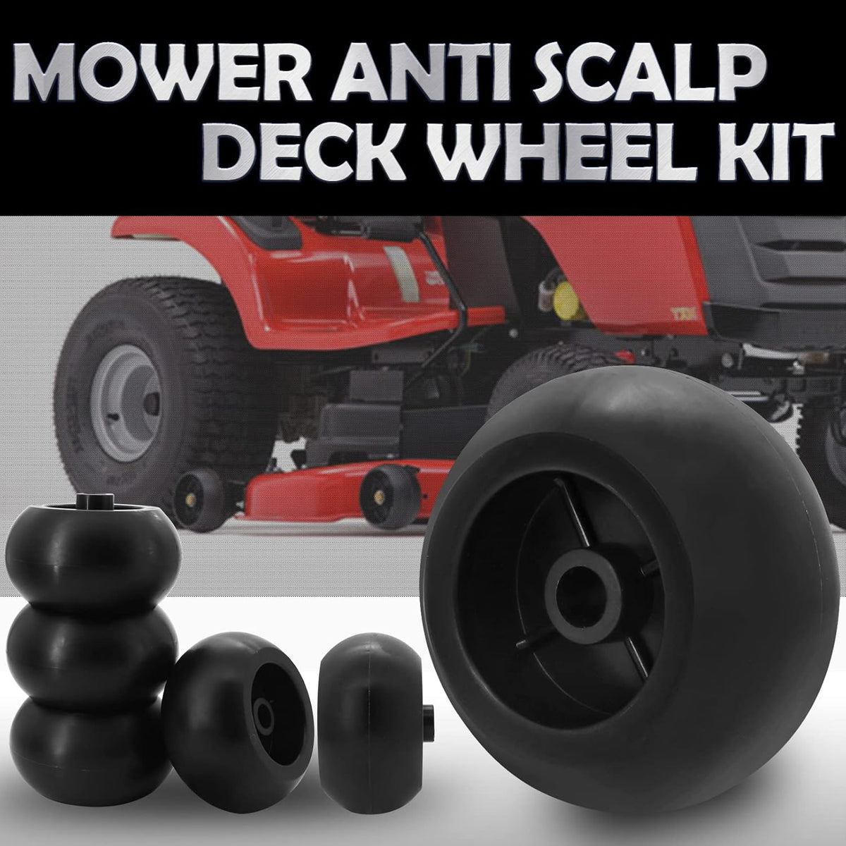 Mower Anti Scalp Deck Wheel Kit 5/8" Bore 5-2.75 Wheel Size Pack of 2 X228