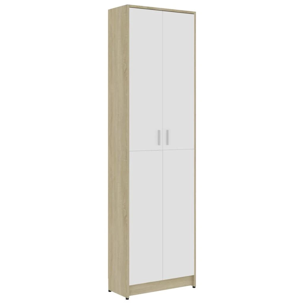 White and Sonoma Oak Hallway Wardrobe Chipboard X327