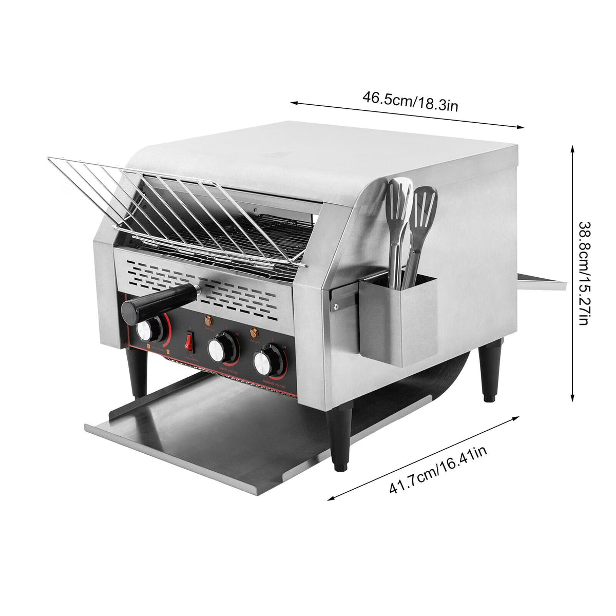 Commercial Conveyor Toaster Bread Baking Machine, 1900W/2400W, 1-7 Gears B353