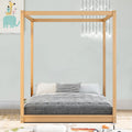 Queen Size Wood Canopy Platform Bed with Support Legs X58629
