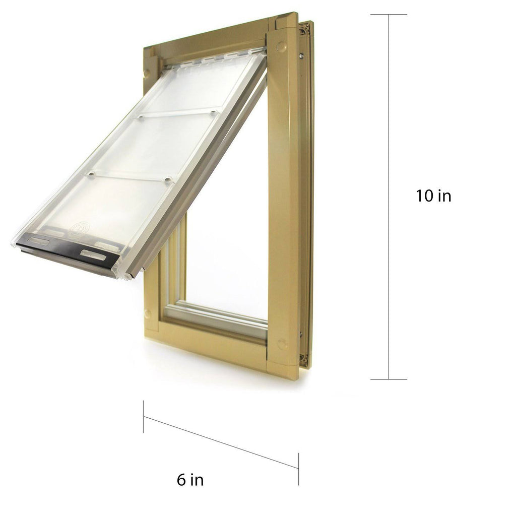 Tan Double Flap Pet Door E430381
