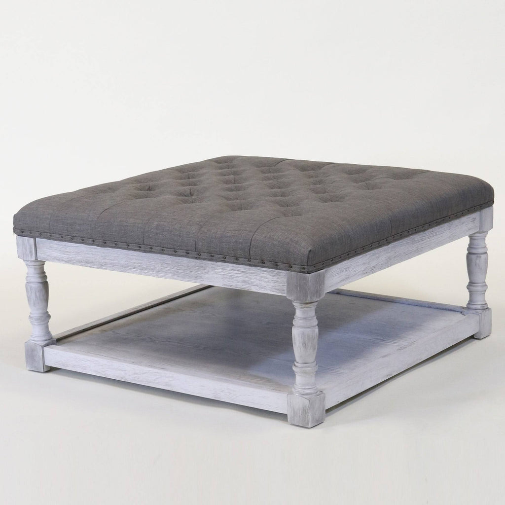 Tufted Textile Shelved Ottoman I3158