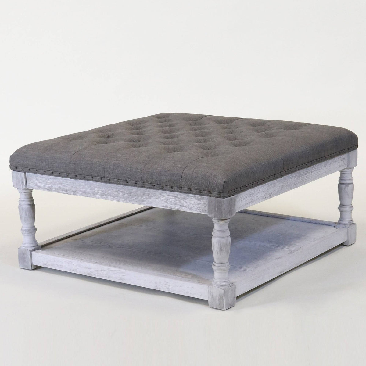Tufted Textile Shelved Ottoman I3158