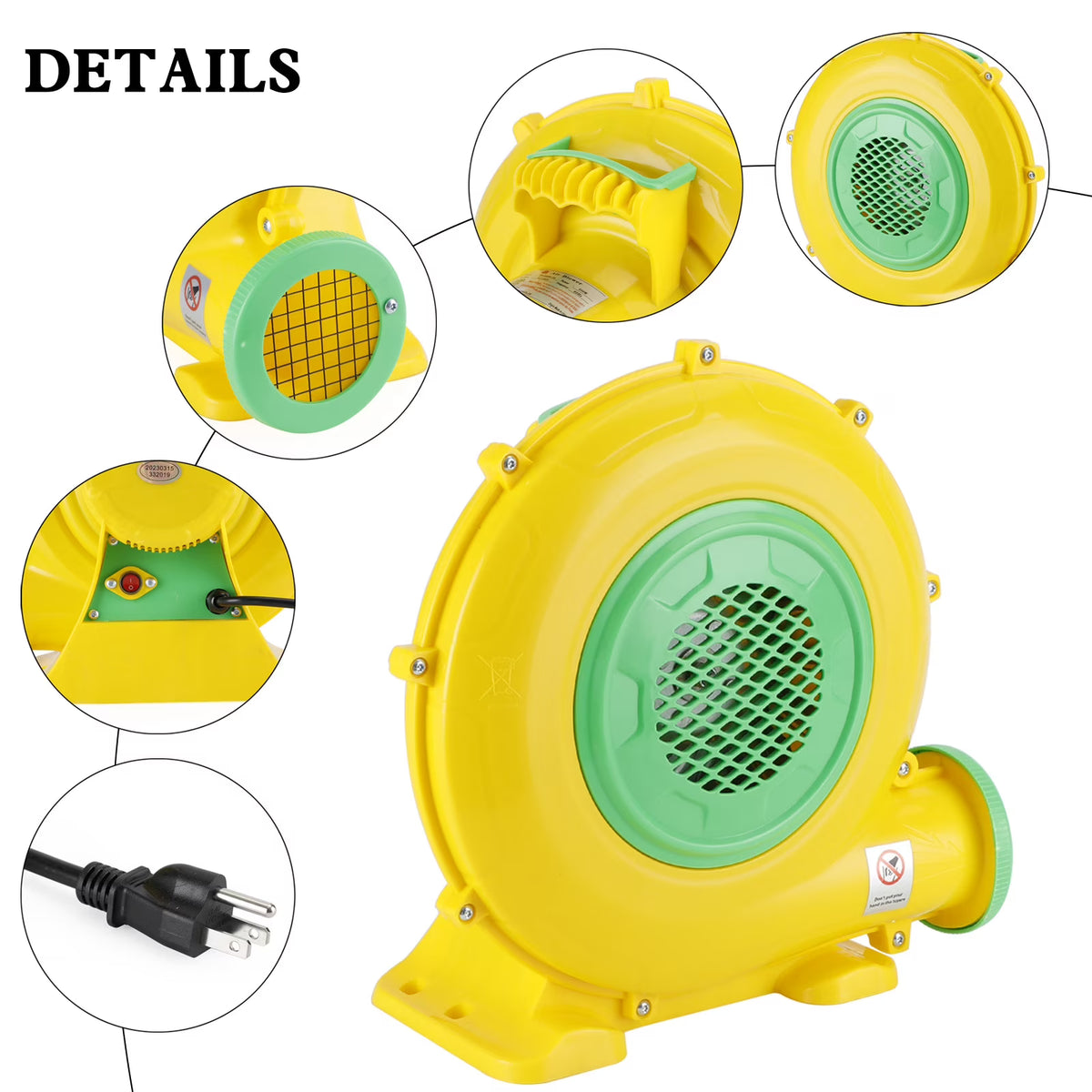 950 Watt Inflatable Bounce House Water Slide Air Pump Blower Fan A468