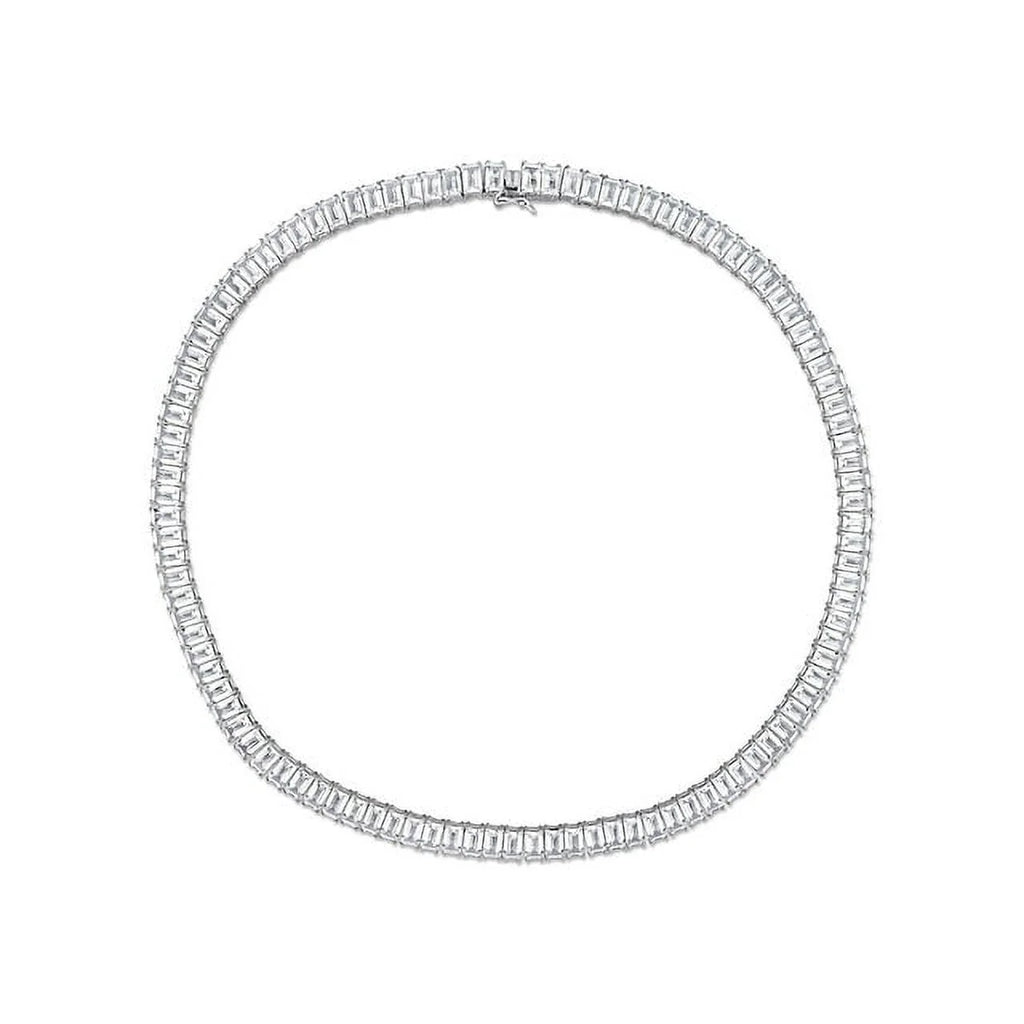 14k White Gold Tennis Necklace N6403
