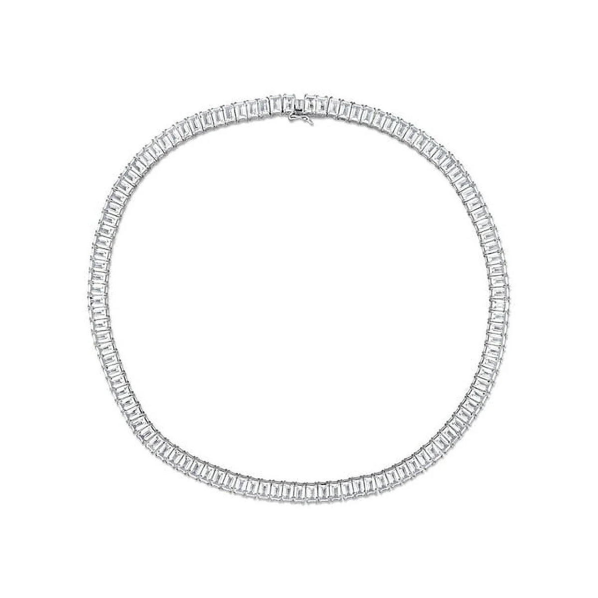 14k White Gold Tennis Necklace N6403