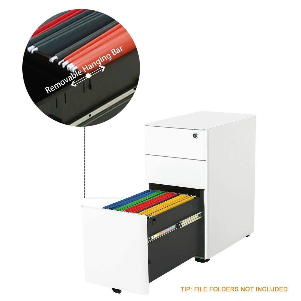 White 3 Drawer Vertical File Cabinet W42668