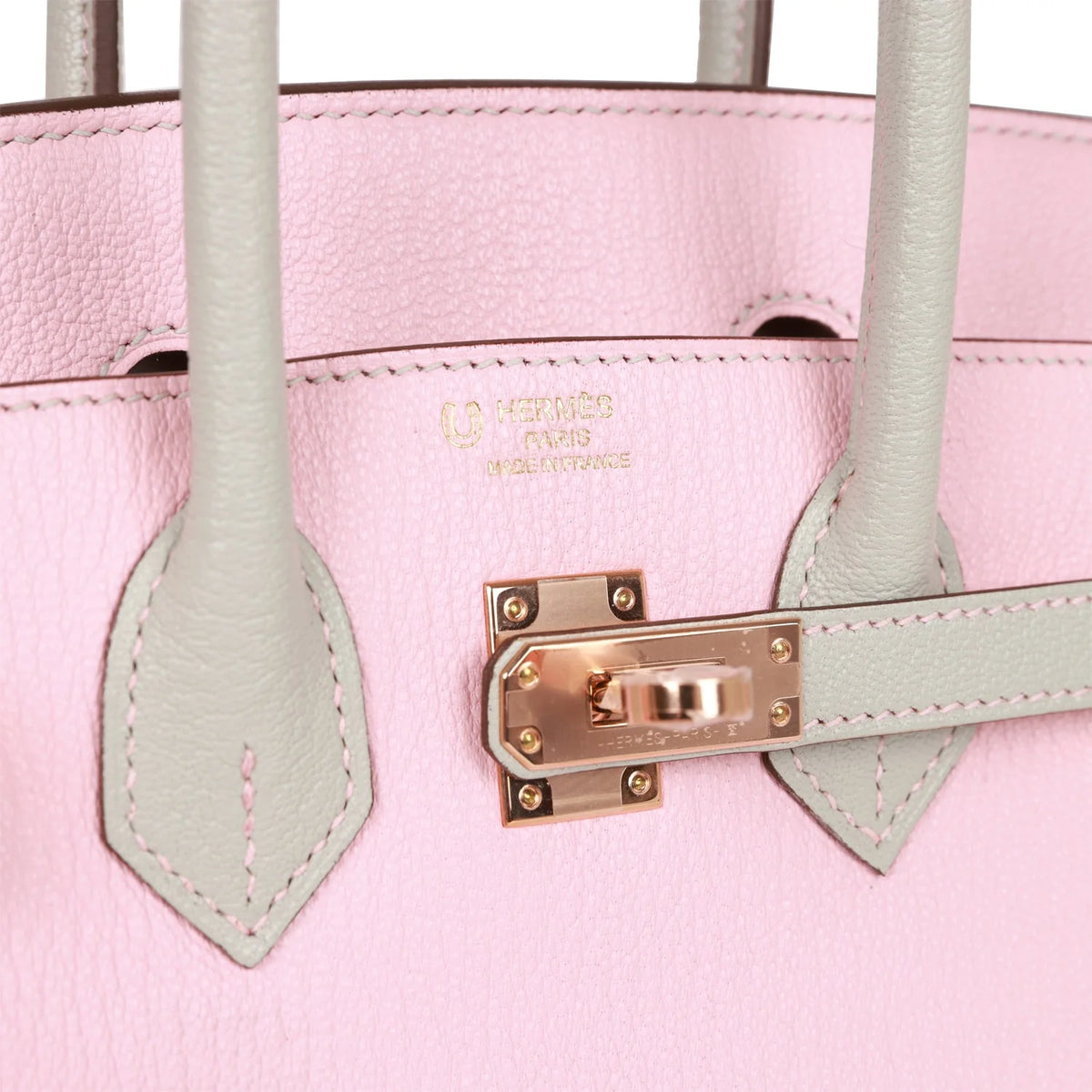 Rose Sakura and Gris Perle Chevre Mysore Handbag Y808