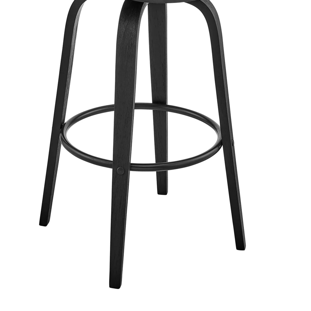 Gray and Black Swivel Counter Stool with Leatherette Bucket Seat F248