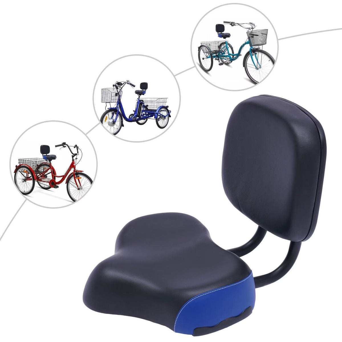 Backrest Saddle Bike Seat with Soft Backrest S25481