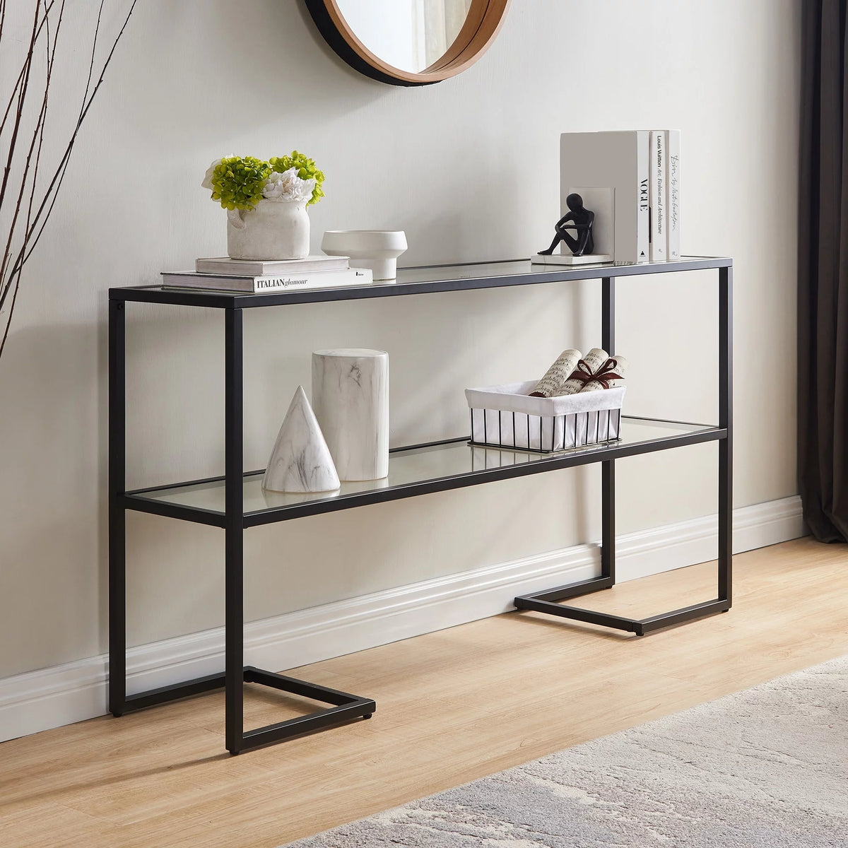 Console Table Gold Glass Top S9264