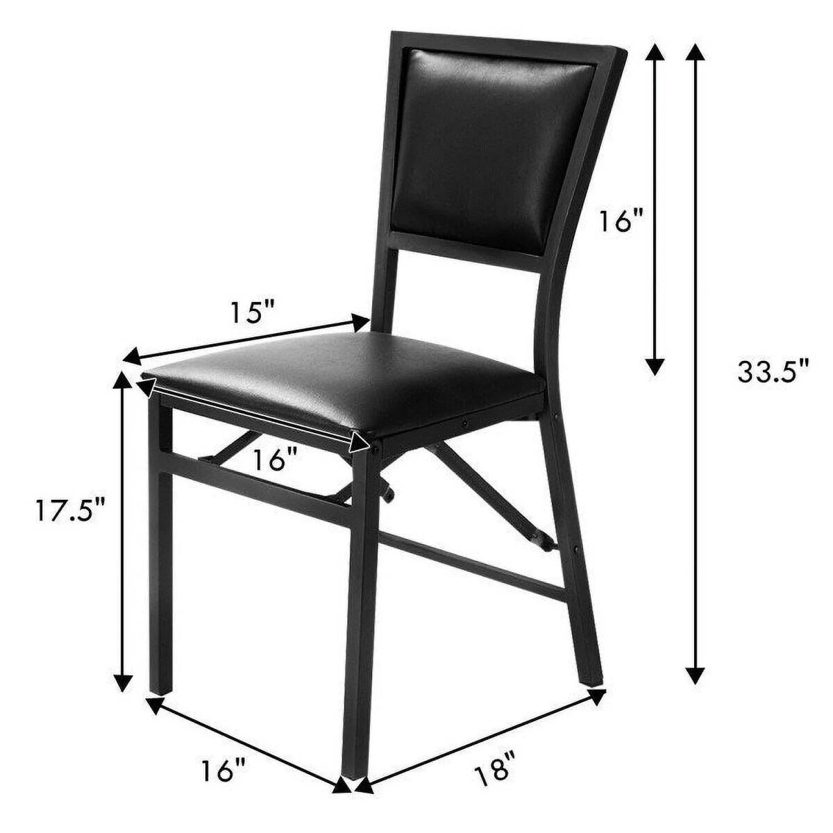 Set of 2 Metal Folding Dining Chair T125
