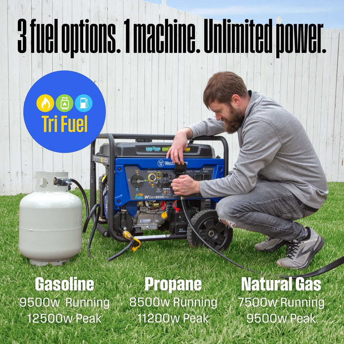 12,500 Peak Watt Dual Fuel Portable Generator H6907