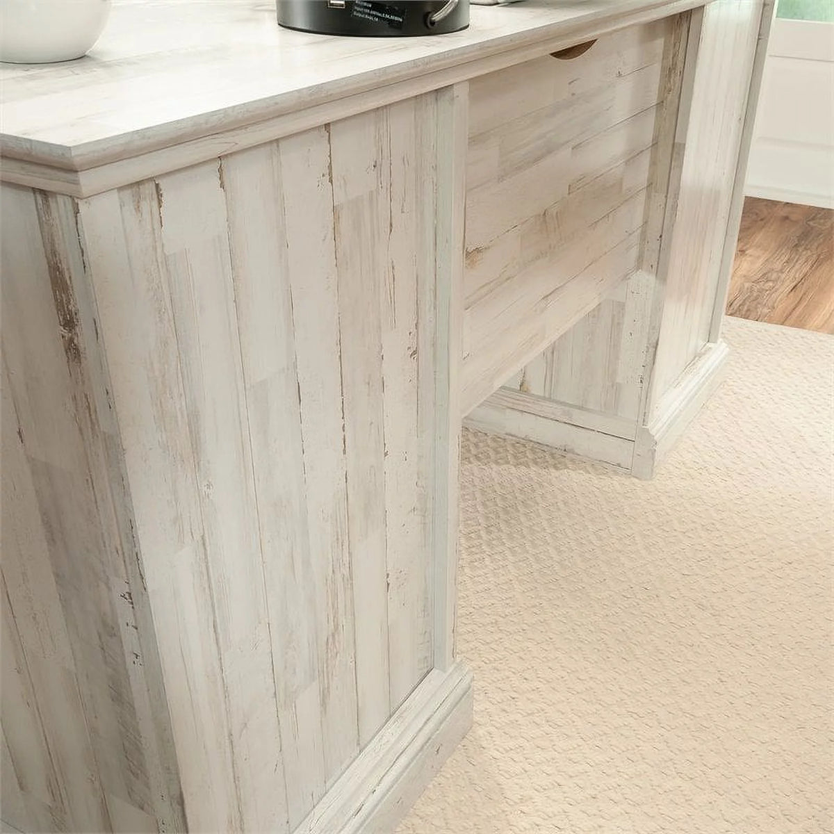 White Plank Finish Executive Desk U726882