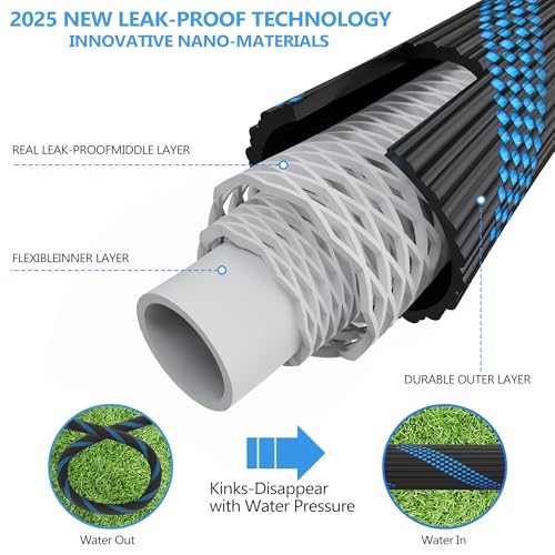 50 ft Heavy Duty Flexible Lightweight Kink-free Rubber Garden Hose P3581