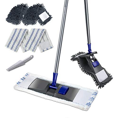 Microfiber Flat Mop with 4 Washable Pads L557883