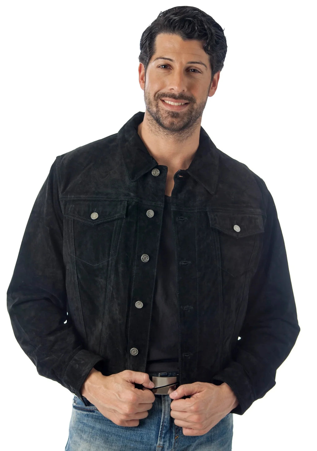 Suede Leather Shirt Jacket (2XL, CAMEL) N98606