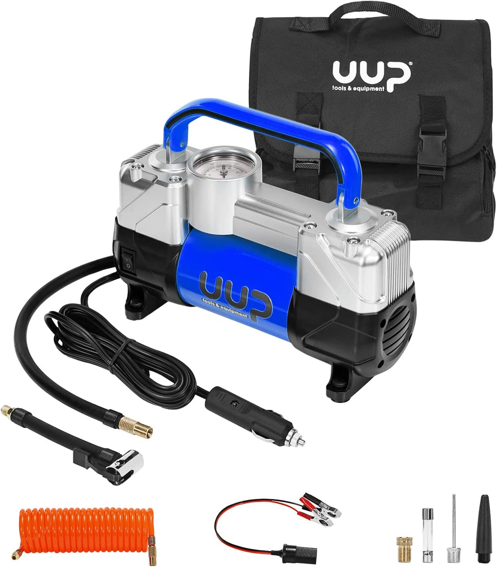 Portable Air Compressor Tire Inflator with 12V DC, Metal Air Pump T2824