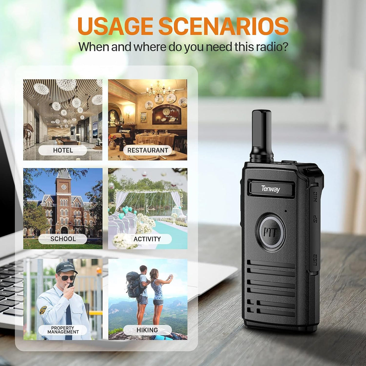 4 Pack Rechargeable Two Way Radio with Earpiece L9382