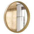Round Wood Frame Wall Mounted Mirror 24" Y4116