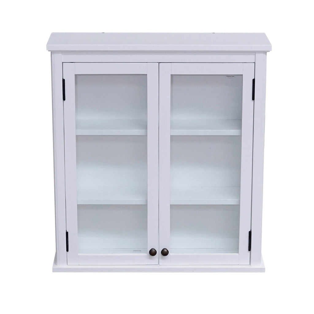 Wall Mounted Bath Storage Cabinet with Glass Cabinet Doors Z443085
