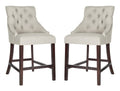 Light Grey Tufted Wing Back Counter Stool H21246