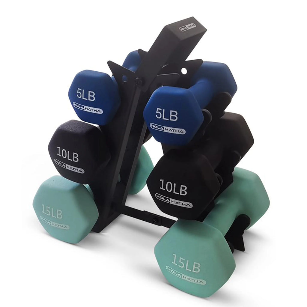 3, 5, and 8 Pound Dumbbell Hand Weight Set with Storage Rack G86668