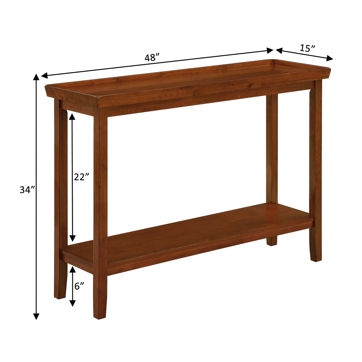 Cherry Console Table with Shelf Z458968