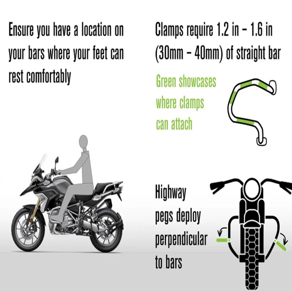 Universal Motorcycle 360 Rotatable Highway Crash Bar Foot Pegs M701758