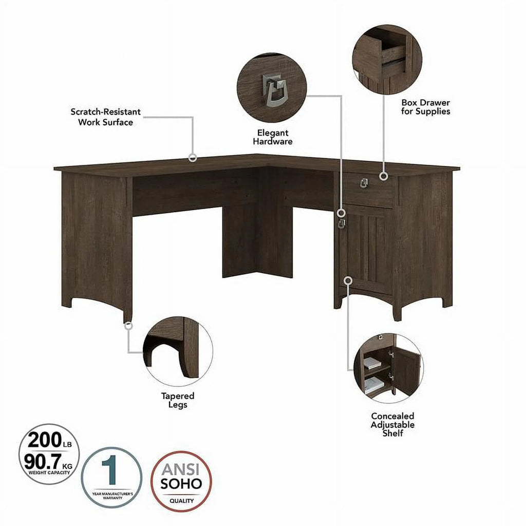 L Shaped Desk with Storage A526