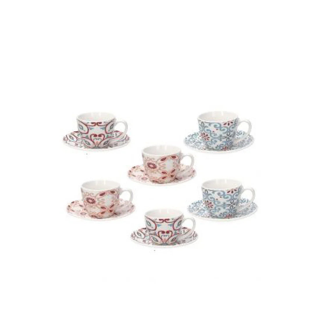 Coffee Cup & Saucer Set 6 O165