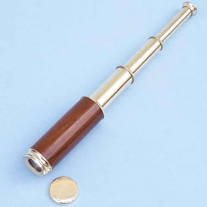 Brass / Wood Spyglass 15x22 Pocket Telescope H13944