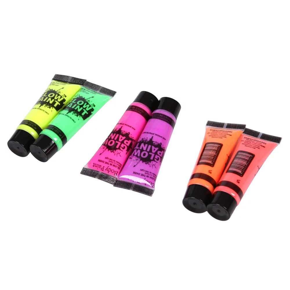 24 Tubes Glow in the Dark Face & Body Paint R4539